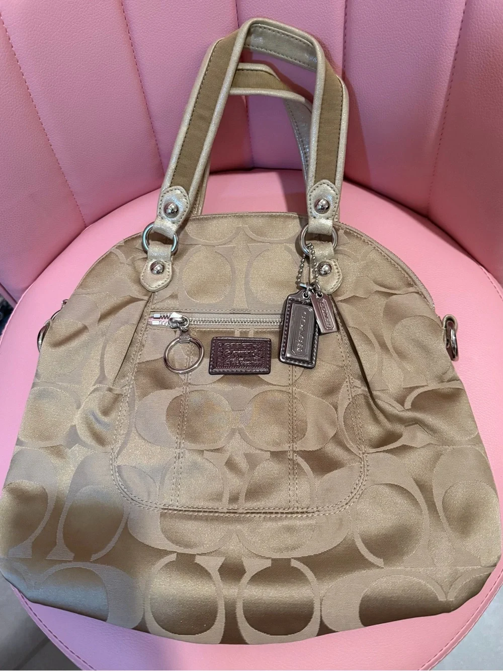 Coach Poppy Signature Dome Satchel in Gold